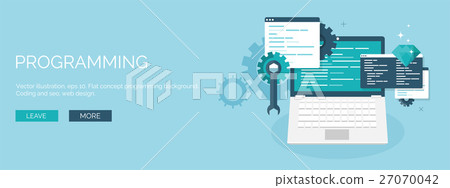 Vector illustration. Flat background. Coding Vector illustration. Flat background. Coding 27070042