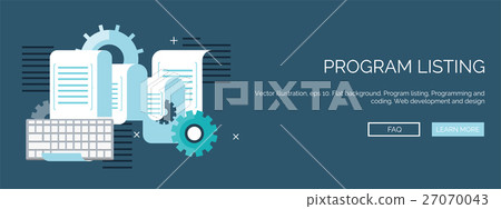 Vector illustration. Flat background. Coding 27070043