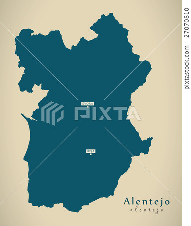 Modern Map - Alentejo Portugal PT illustration - Stock Illustration ...