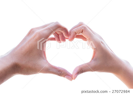 Male and female hands making form of heart 27072984