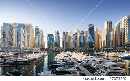 Dubai Marina at sunset, United Arab Emirates 27073262