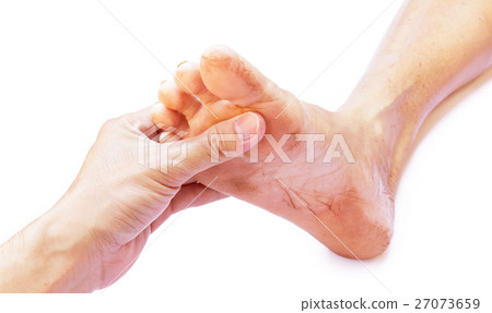 Hand holding feet old women, take care feeling Hand holding feet old women, take care feeling 27073659