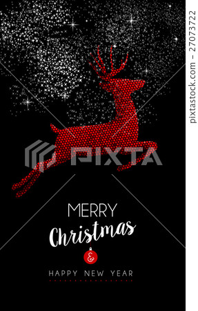 Happy New Year 2017 red reindeer illustration 27073722