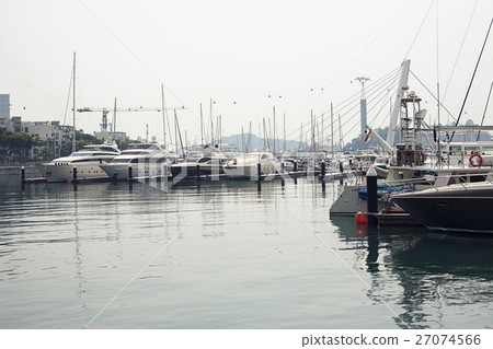 Modern yachts are moored 27074566