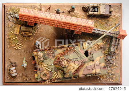 Miniature with german forces WWII times. Top view 27074945