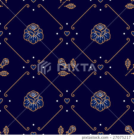 Diagonal seamless pattern, Fashion floral ornament Diagonal seamless pattern, Fashion floral ornament 27075217