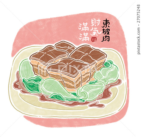 新年 東坡肉 食物插畫 27075248