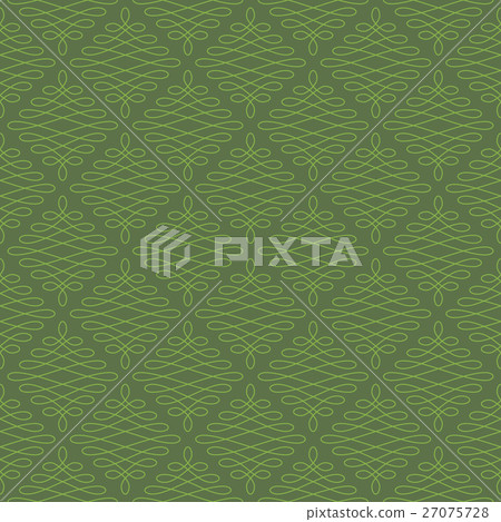 Neutral Seamless Linear Flourish Pattern. Neutral Seamless Linear Flourish Pattern. 27075728