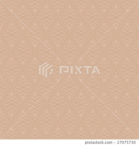 Neutral Seamless Linear Flourish Pattern. Neutral Seamless Linear Flourish Pattern. 27075730