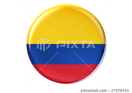 Badge with flag of Columbia, 3D rendering 27076420