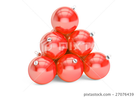 Red Christmas balls pyramid. 27076439