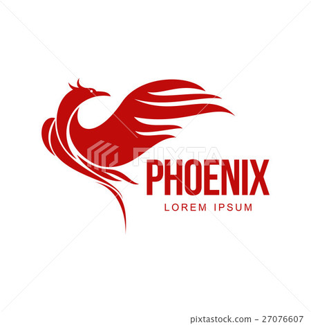 Stylized graphic phoenix bird resurrecting in 27076607