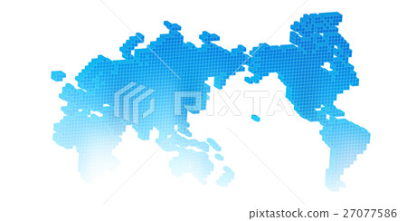 World Map Icon Blue World Map Icon Blue 27077586