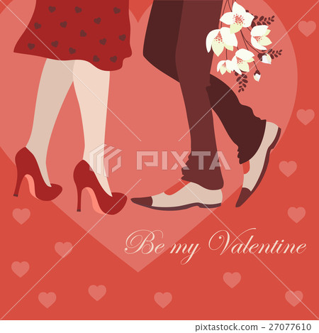 Dating man and woman, greeting card Dating man and woman, greeting card 27077610