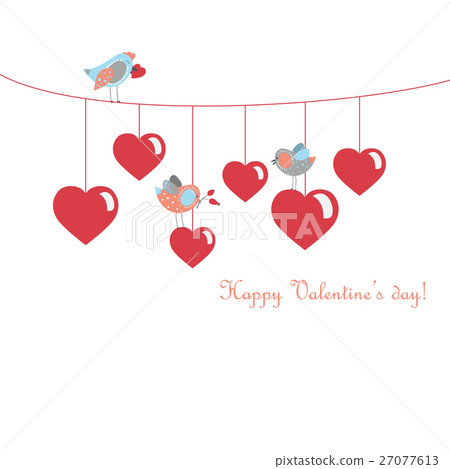 Cute birds celebrating Valentine's Day Cute birds celebrating Valentine's Day 27077613