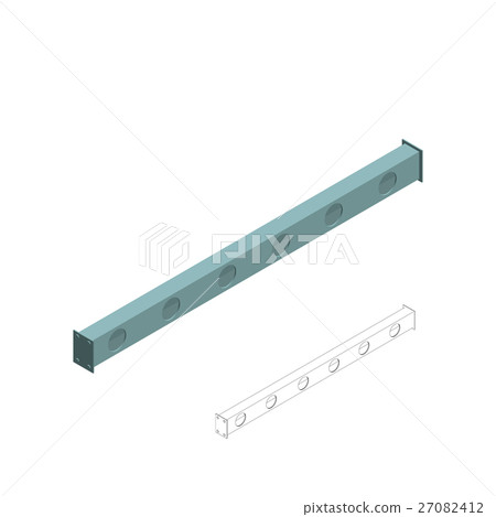 3d metal beam. 3d isometric style. 27082412