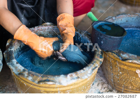 Artisan yarn dyed with indigo natural beauty inten 27082687