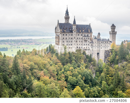 Neuschwanstein castle under cloudy sky Neuschwanstein castle under cloudy sky 27084806