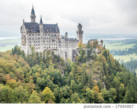 Neuschwanstein castle under cloudy sky Neuschwanstein castle under cloudy sky 27084807