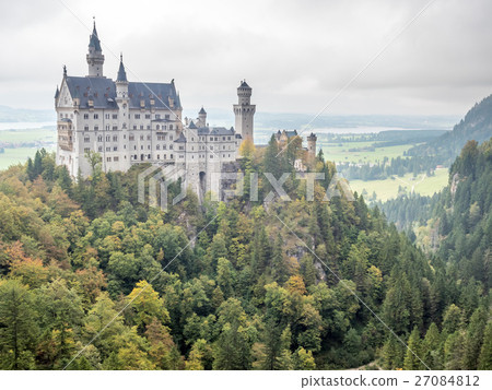 Neuschwanstein castle under cloudy sky Neuschwanstein castle under cloudy sky 27084812