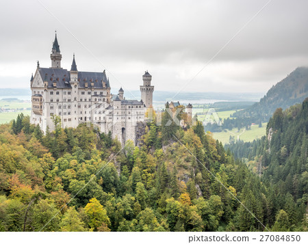 Neuschwanstein castle under cloudy sky 27084850