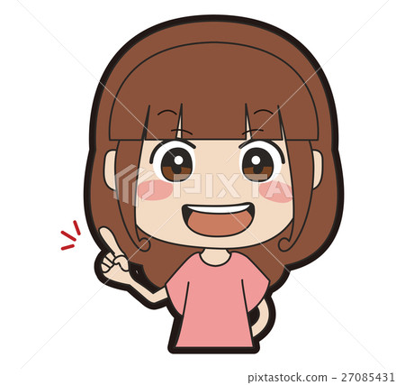 Illustration of a long-haired girl to explain 27085431