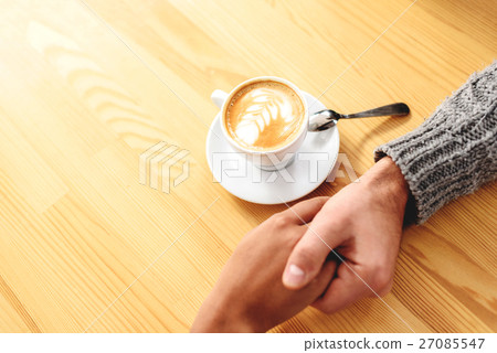 romantic couple having a breakfast with coffee 27085547