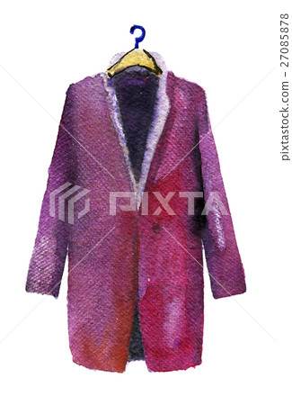 watercolor sketch of coat on a white background 27085878