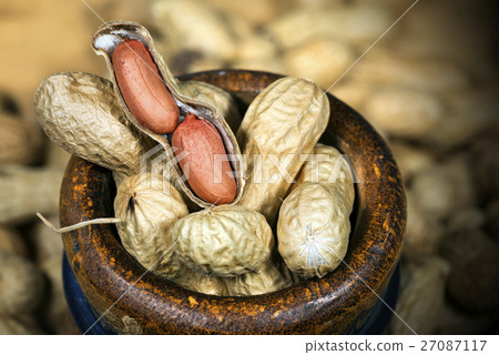 Peanuts in a Wooden Bowl 27087117