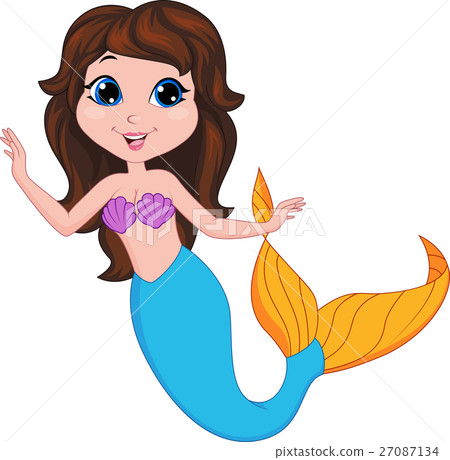 Cute mermaid cartoon 27087134