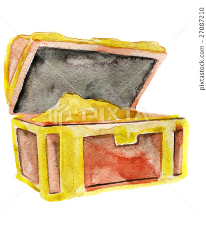 watercolor sketch of wooden chest watercolor sketch of wooden chest 27087210