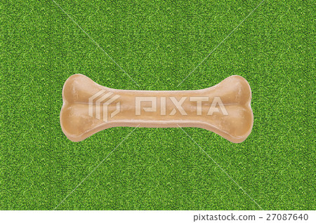 Dog Chew Bone on green grass Dog Chew Bone on green grass 27087640