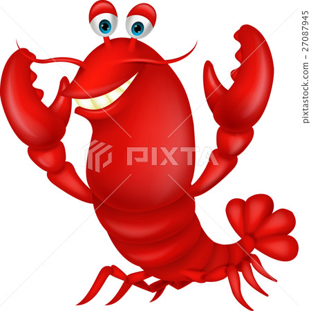 Cute lobster cartoon waving Cute lobster cartoon waving 27087945