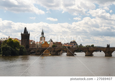 Famous Charles Bridge and tower, Prague, Czech 27089407