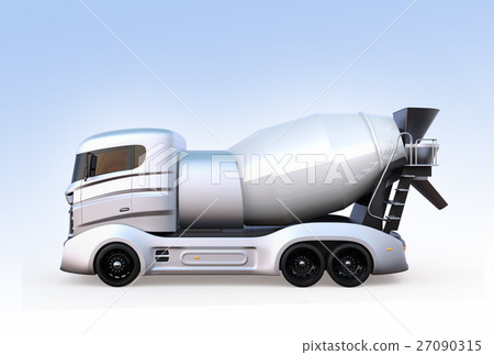 White truck mixer car 27090315
