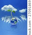 New life concept, sprout on earth with blue sky 27091869