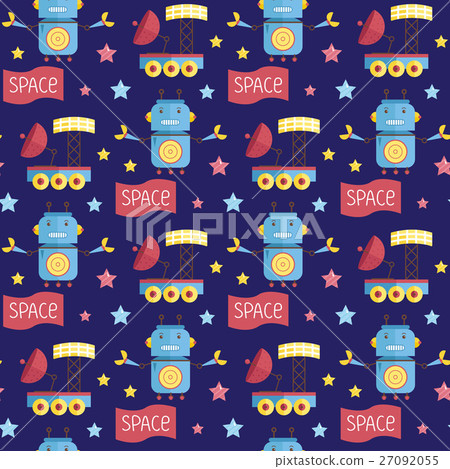 Space Invaders Cartoon Vector Seamless Pattern 27092055