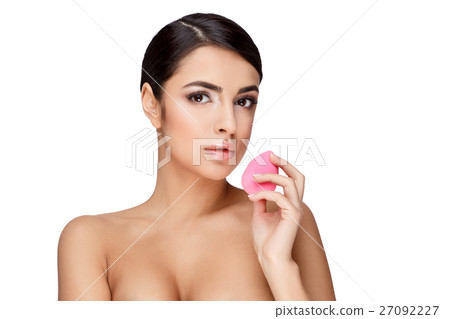 Young brunette woman with beautiful clean skin Young brunette woman with beautiful clean skin 27092227