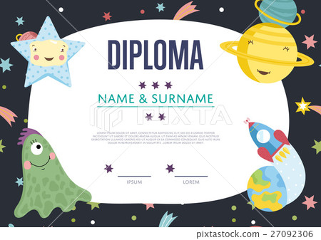 Diploma Cartoon Vector Template Diploma Cartoon Vector Template 27092306