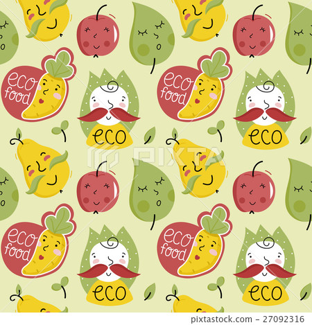 Food seamless pattern with fruit and vegetables - Stock Illustration ...