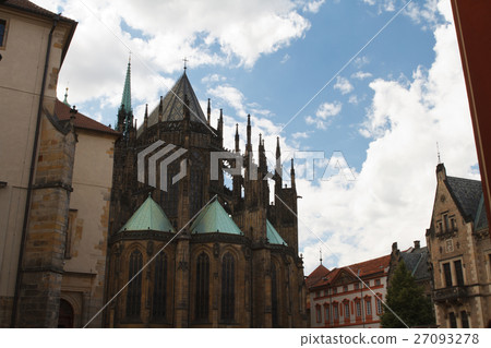 Fragment of beautiful gothic St. Vitus' Cathedral Fragment of beautiful gothic St. Vitus' Cathedral 27093278
