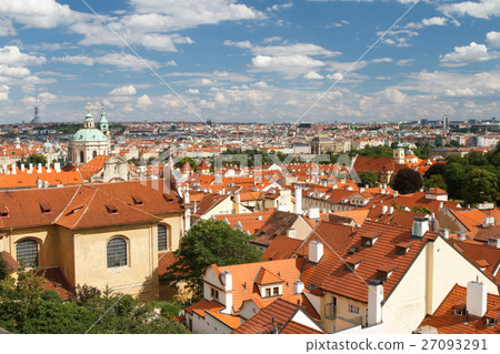 top view of the Hradcany district of Prague. 27093291