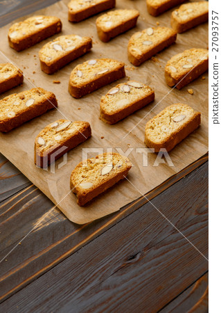 Italian cantuccini cookie with almond filling on 27093757