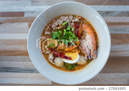 spicy prawn soup or tom yum goong,Thai style. spicy prawn soup or tom yum goong,Thai style. 27093895