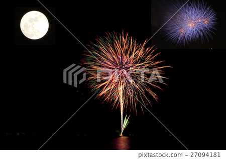 Full moon and fireworks Full moon and fireworks 27094181