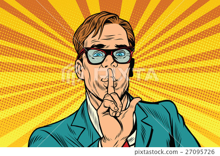 Businessman gesture Shh silence 27095726