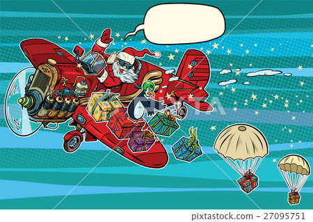 Santa Claus on vintage planes dropped Christmas 27095751