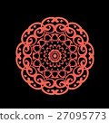 Orange Floral Pattern. Circular pattern 27095773