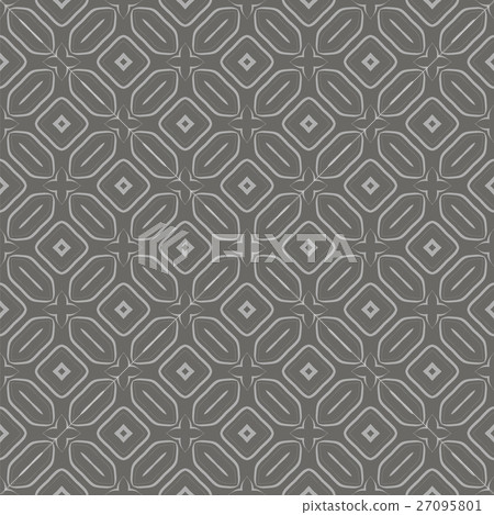 Grey Ornamental Seamless Line Pattern 27095801