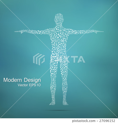 Structure molecule of man. Abstract model human 27096152
